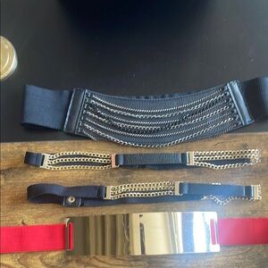 Bundle Deal Gold and Black Chain Belt